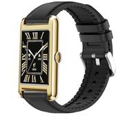 Lamshaw Bracelet Compatible pour Ice Smart TKS 2.0 SmartWatch,Bracelet Montre Connectée en Cuir et Silicone Meex Compatible avec Ice Smart TKS 2.0 SmartWatch (Noir)