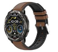 Lamshaw Bracelet Compatible pour KOSPET SmartWatch,Bracelet Montre Connectée en Cuir et Silicone Meex Compatible avec KOSPET Tank T3/T4/M3/M4 SmartWatch (Marron)