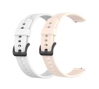 Lamshaw Bracelet de montre en silicone de rechange pour montre connectée SPC Smart 4G Kids 16 mm, Blanc + rose, 16mm