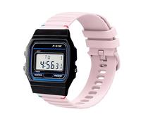 Lamshaw Bracelet de montre F-91W en silicone respirant à dégagement rapide compatible avec Casio W-217H, W-218H, W-219H, F-91W, A158WA, A168WA, A700W-1, A700WM-9, A100WE-1, A100WEPC-1, MDV106-1