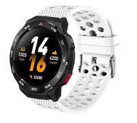 Lamshaw Bracelet De Montre Respirant En Silicone Avec Trous Compatible pour Mibro GS Pro2/ Pro/Explorer/Explorer S/ Active2/ Active - Bande Ajustable Universelle Pour Homme Femme (Blanc)