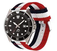 Lamshaw Bracelet de rechange en nylon tissé respirant compatible avec les bracelets Casio MDV106, 22 mm, taille unique, métal, 1