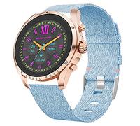Lamshaw Bracelet de rechange en nylon tissé respirant pour montre connectée Michael Kors Gen 6 Bradshaw 2021 (bleu)