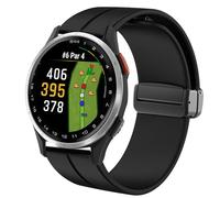 Lamshaw Bracelet de rechange en silicone souple compatible avec Garmin Approach S44, S42, S40 - 20 mm - Noir