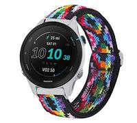 Lamshaw Bracelet de rechange réglable en nylon élastique pour montre connectée Garmin Forerunner 255 46 mm/255S 41 mm (boîtier de 41 mm, Forerunner 255S, style aztèque coloré)