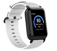 Lamshaw Bracelet de rechange souple en silicone avec boucle en acier inoxydable pour montre connectée 3Plus Vibe Plus/Vibe +/Vibe Lite/Vibe Pro/Vibe+ Gen 2/Vibe Plus Gen 2 (blanc)