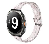 Lamshaw Bracelet de sport en silicone souple pailleté transparent compatible avec Galaxy Watch 8 40 mm, 44 mm, 46 mm Classic, Ultra 47 mm LTE (2025), 7/6/5/4 44 mm, 40 mm/FE 40 mm/47 mm, 43 mm/5 Pro/3