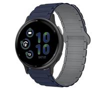 Lamshaw Bracelet de sport magnétique en silicone à dégagement rapide compatible avec Garmin Vivoactive 5 - 18 mm, 20 mm, 22 mm - Aimant puissant - Compatible avec montre intelligente Garmin (bleu