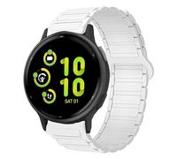 Lamshaw Bracelet de sport magnétique en silicone à dégagement rapide compatible avec Garmin Vivoactive 5 - 18 mm, 20 mm, 22 mm - Aimant puissant - Compatible avec montre intelligente Garmin (blanc