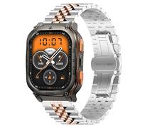 Lamshaw Bracelet en acier inoxydable massif avec fermoir papillon pour montre intelligente Amaztim, M3, M3 Ultra, T2, T3, T3 Ultra Smart Watch, compatible avec KOSPET Tank M2, M3, M3 Ultra, T2, T3, T3