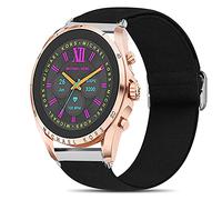 Lamshaw Bracelet en nylon extensible réglable compatible avec montre connectée Michael Kors Gen 6 Bradshaw / MK Gen 6 Bradshaw 2021 (Noir)
