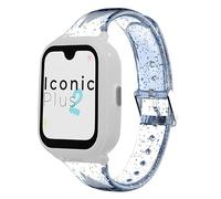 Lamshaw Bracelet en silicone souple transparent compatible avec SaveFamily Iconic Plus 2/SaveFamily Senior/SaveFamily SaveWatch Plus 4G 20 mm, bleu, Talla única