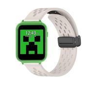Lamshaw Bracelet Magnétique Aéré Compatible avec Minecraft MIN4045ARG SmartWatch - Confort Ultime & Respirable, Réglage Facile par Aimant-Silicone Léger & Sportif-Silicone Souple (Beige)