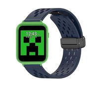 Lamshaw Bracelet Magnétique Aéré Compatible avec Minecraft MIN4045ARG SmartWatch - Confort Ultime & Respirable, Réglage Facile par Aimant-Silicone Léger & Sportif-Silicone Souple (Bleu marine)