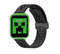 Lamshaw Bracelet Magnétique Aéré Compatible avec Minecraft MIN4045ARG SmartWatch - Confort Ultime & Respirable, Réglage Facile par Aimant-Silicone Léger & Sportif-Silicone Souple (Noir)