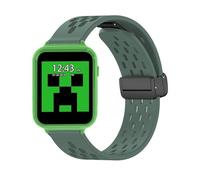 Lamshaw Bracelet Magnétique Aéré Compatible avec Minecraft MIN4045ARG SmartWatch - Confort Ultime & Respirable, Réglage Facile par Aimant-Silicone Léger & Sportif-Silicone Souple (Vert)
