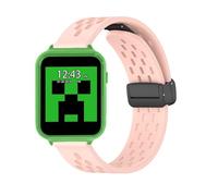 Lamshaw Bracelet Magnétique Aéré Compatible avec Minecraft MIN4045ARG SmartWatch - Confort Ultime & Respirable, Réglage Facile par Aimant-Silicone Léger & Sportif-Silicone Souple (Rose)
