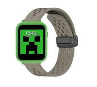 Lamshaw Bracelet Magnétique Aéré Compatible avec Minecraft MIN4045ARG SmartWatch - Confort Ultime & Respirable, Réglage Facile par Aimant-Silicone Léger & Sportif-Silicone Souple (Marron)