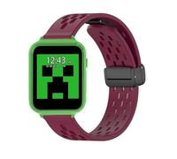 Lamshaw Bracelet Magnétique Aéré Compatible avec Minecraft MIN4045ARG SmartWatch - Confort Ultime & Respirable, Réglage Facile par Aimant-Silicone Léger & Sportif-Silicone Souple (Rouge)