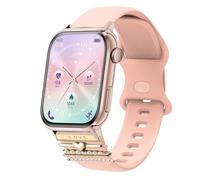 Lamshaw Bracelet Silicone Double Fermoir Compatible avec ICE smart 3.0 1.78 Pouces SmartWatch avec Boucle Love - Confort Respirant-Design Romantique pour Sport, Quotidien ou Cadeau Couple (Rose+LOVE)