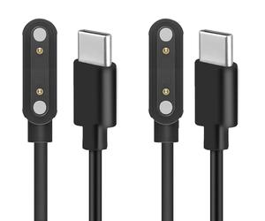 Lamshaw Chargeur magnétique de rechange compatible avec les lunettes intelligentes T.Chilyn, ROZEUS Q8 (noir + noir, type C)