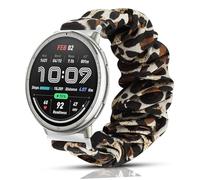 Lamshaw Chouchou Bracelet Compatible avec Amazfit Active 2 Smart Watch, 20mm,22mm,en Tissu Imprimé Élastique Bracelet de Montre du Compatible avec Amazfit Smartwatch (Léopard, 20mm)