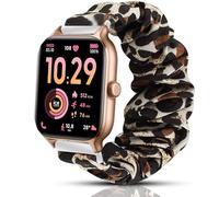 Lamshaw Chouchou Bracelet Compatible avec ICE fit RT 3.0 36mm/40mm SmartWatch, en Tissu Imprimé Élastique de Montre du Compatible avec ICE fit RT 3.0 Smartwatch (léopard, For 36mm)