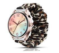 Lamshaw Chouchou Bracelet Compatible avec Ice Smart 2.0 1,2 Pouces SmartWatch, en Tissu Imprimé Élastique Bracelet de Montre du Compatible avec Ice Smart 2.0 Smartwatch (léopard)