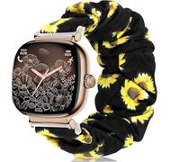 Lamshaw Chouchou Bracelet Compatible avec ICE smart SQ 2.0 1.2'' SmartWatch, en Tissu Imprimé Élastique Bracelet de Montre du Compatible avec ICE smart SQ 2.0 (Tournesols)