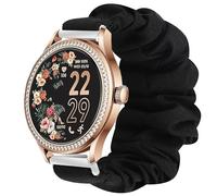 Lamshaw Chouchou Bracelet Compatible avec Ice Smart St 2.0 1.20 Pouces SmartWatch, en Tissu Imprimé Élastique de Montre du Compatible avec S80K Smartwatch (Noir)