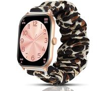 Lamshaw Chouchou Bracelet Compatible avec ICE-WATCH ICE smart 1.85''Pouces Smart Watch, en Tissu Imprimé Élastique Bracelet de Montre du ICE smart Smartwatch (léopard)