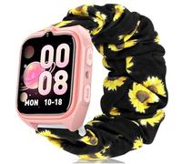 Lamshaw Chouchou Bracelet Compatible avec IOWODO/Baolubao/Blackview Z30 1.75 Pouces SmartWatch, en Tissu Imprimé Élastique de Montre du Compatible avec Z30 Smartwatch (Tournesol)