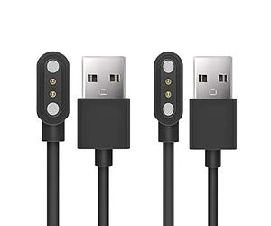 Lamshaw Compatible avec Blackview W60 Chargeur, Magnétique Charging Montre Connectée USB 3,3ft Compatible avec Blackview/IOWODO W60 2.01" Pouces Military Smart Watch. (2 Packs-Noir)