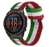 Lamshaw Compatible avec Gar min Fenix 8 bracelet, 26mm, 22mm, 20mm quickfit respirant nylon tissu remplacement bracelet compatible avec Fenix 8 43mm,47mm,51mm,série Fenix 8 (20mm, Rouge-Blanc-Vert)