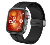 Lamshaw Compatible avec HUAWEI Watch FIT 4 1,82 Pouces Smart Watch -Sport Silicone Replacment Bracelet avec Magnetic Folding Buckle Compatible avec HUAWEI Watch FIT 4 SmartWatch (Noir)