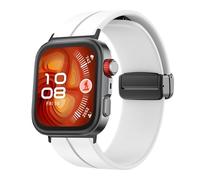 Lamshaw Compatible avec HUAWEI Watch FIT 4 1,82 Pouces Smart Watch -Sport Silicone Replacment Bracelet avec Magnetic Folding Buckle Compatible avec HUAWEI Watch FIT 4 SmartWatch (Blanc)