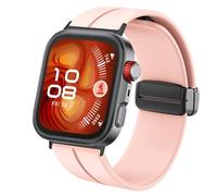 Lamshaw Compatible avec HUAWEI Watch FIT 4 1,82 Pouces Smart Watch -Sport Silicone Replacment Bracelet avec Magnetic Folding Buckle Compatible avec HUAWEI Watch FIT 4 SmartWatch (Rose)