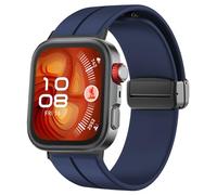 Lamshaw Compatible avec HUAWEI Watch FIT 4 1,82 Pouces Smart Watch -Sport Silicone Replacment Bracelet avec Magnetic Folding Buckle Compatible avec HUAWEI Watch FIT 4 SmartWatch (Bleu)