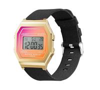 Lamshaw Compatible avec Ice-Watch ICE digit retro sunset Bracelet,Bande en Tissé de Remplacement Réglable Sangle Rechange avec Accessoires Compatible avec ICE digit retro sunset (Noir)