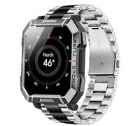 Lamshaw Compatible avec les bracelets de montre intelligente Blackview de 20 mm, 22 mm, en acier inoxydable pour homme et femme, compatible avec IOWODO W60, R30 Pro, R50, compatible avec montre