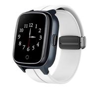Lamshaw Compatible avec SaveFamily Smart Watch -Sport Silicone Replacment Bracelet avec Magnetic Folding Buckle Compatible avec SaveFamily Senior,SaveFamily Slim 4G,SaveFamily Iconic Plus 2 (Blanc)