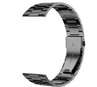 Lamshaw Compatible avec Ticwatch Pro 5, bracelet de rechange en acier inoxydable à libération rapide compatible avec la montre intelligente Android Ticwatch Pro 5 (noir)