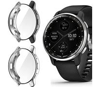 Lamshaw Compatible for Garmin D2 Air Case, All-Around Protective TPU Bumper Cover Screen Protector Case Cover Compatible for Garmin D2 Air X10 (Plating Case-Black+Silver)