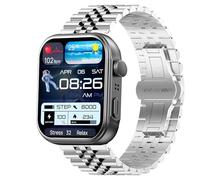 Lamshaw Compatible TO ZO S6 bracelet en acier inoxydable pur 22mm bracelet en métal avec papillon boucle déployante lien bracelet compatible TO ZO S6, S5, S3 Smart Watch. (Argent)