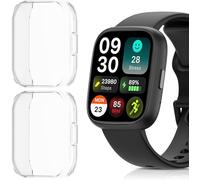 Lamshaw Coque Compatible avec EchoByte SmartWatch,Protecteur D'écran,[Anti-Rayures] [Ultra Mince Souple] Couverture Totale TPU Cas pour EchoByte 1.83 Pouces SmartWatch (Transparent+Transparent)
