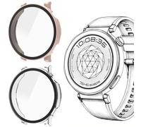 Lamshaw Coque Compatible avec Huawei Watch GT 6 Smart Watch,Dur PC Matériel Coque,Ultra Mince Verre Trempé Écran Case pour Huawei Watch GT 6 41mm Smart Watch (2 Packs-Rose+Transparent)