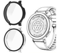 Lamshaw Coque Compatible avec Huawei Watch GT 6 Smart Watch,Dur PC Matériel Coque,Ultra Mince Verre Trempé Écran Case pour Huawei Watch GT 6 41mm Smart Watch (2 Packs-Noir+Transparent)