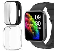 Lamshaw Coque de protection fine en TPU souple et anti-rayures pour montre connectée Ruimen D1 4,7 cm (noir + transparent)
