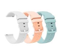 Lamshaw Lot de 3 bracelets de rechange en silicone souple compatibles avec les bracelets de montre intelligente Withings, 18 mm, 20 mm, pour homme et femme (blanc + rose + vert menthe)