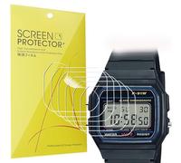 Lamshaw Lot de 6 protections d'écran F91W-1, film transparent en TPU à couverture complète, compatible avec montres de sport numériques Ca-sio F91W-1/F-91W avec bracelet en résine classique (lot de 6)